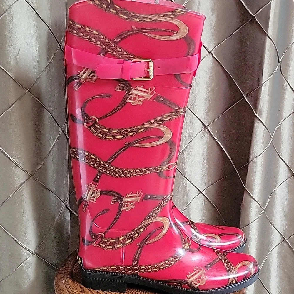 VGUC- Vintage 1980's Ralph Lauren Red Rainboots